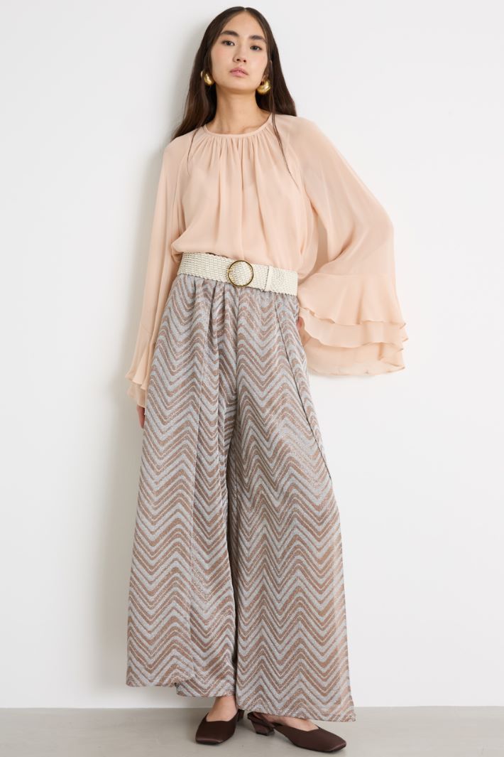 Chevron jacquard jersey trousers Intrend