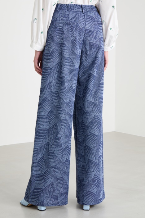 Pantalone in jersey jacquard