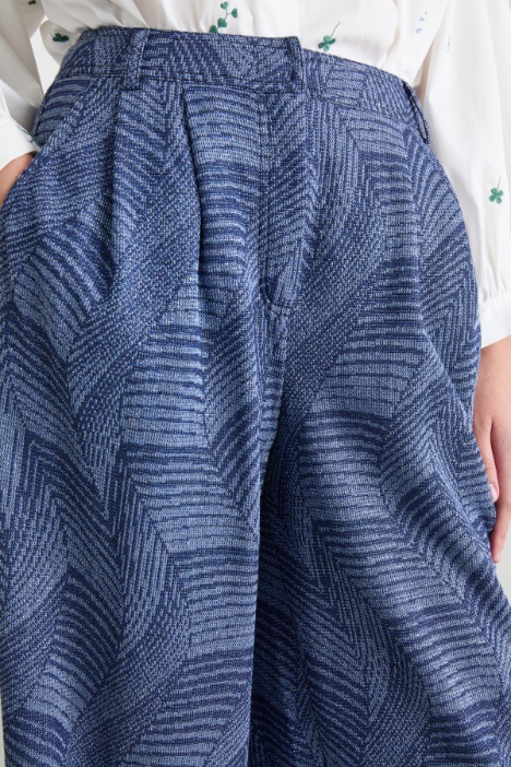Pantalone in jersey jacquard