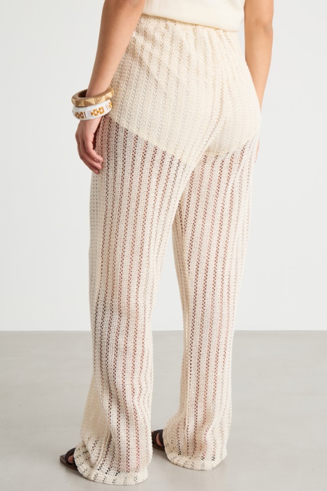 Pantalone in jersey crochet