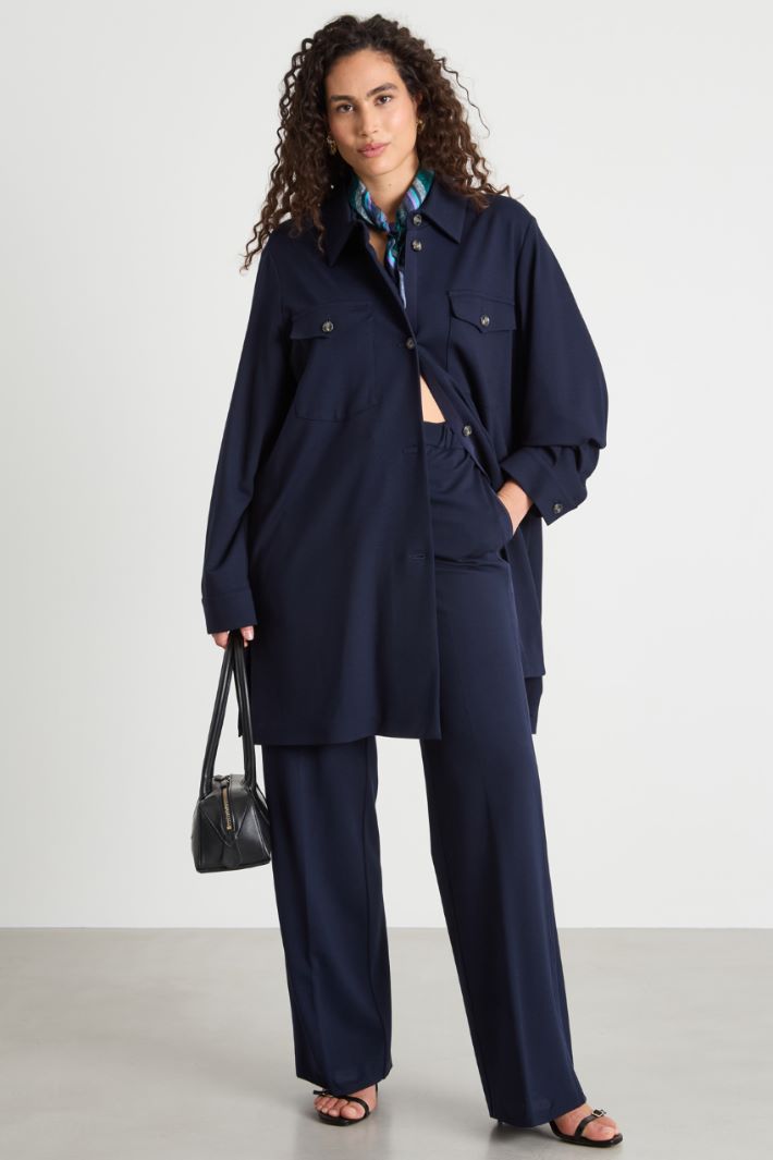 Pantalón ancho con franjas en contraste Intrend