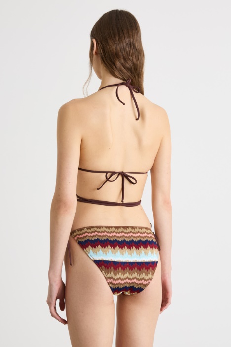 Bikini jacquard con lacci