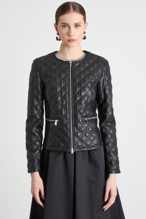 Giacca biker in tessuto spalmato
