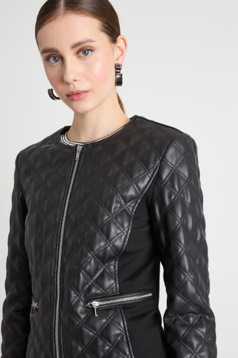 Giacca biker in tessuto spalmato