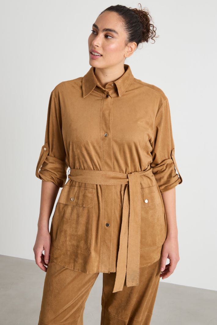 Jacket in velvet-finish fabric Intrend - 2