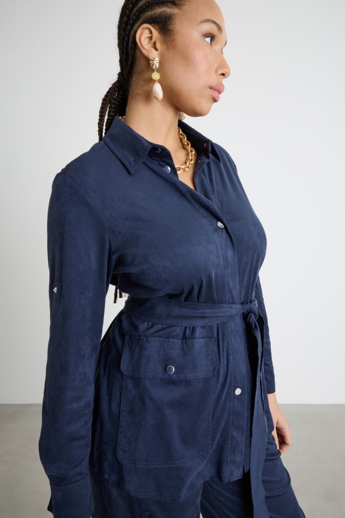 Jacket in velvet-finish fabric Intrend - 3