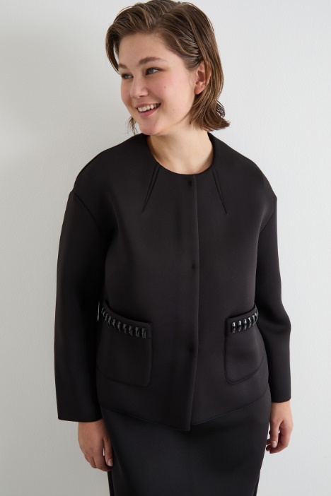 Giacca in tessuto compatto con ricami