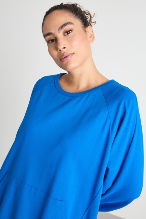 Felpa in jersey con zip diagonale