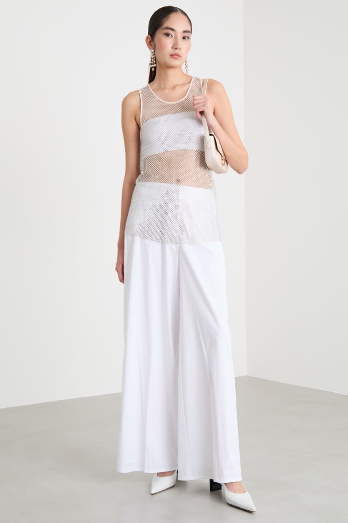 Rhinestone mesh vest top Intrend