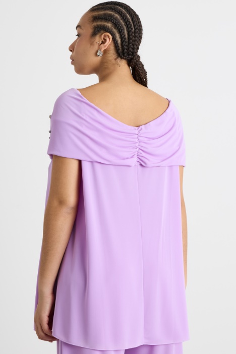 Top off-shoulder con applicazioni