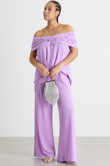 Bejewelled off-the-shoulder top Intrend