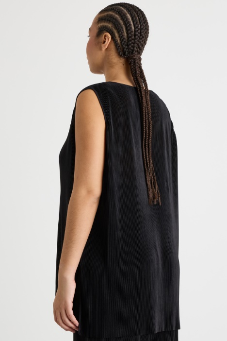 Top in jersey plissé