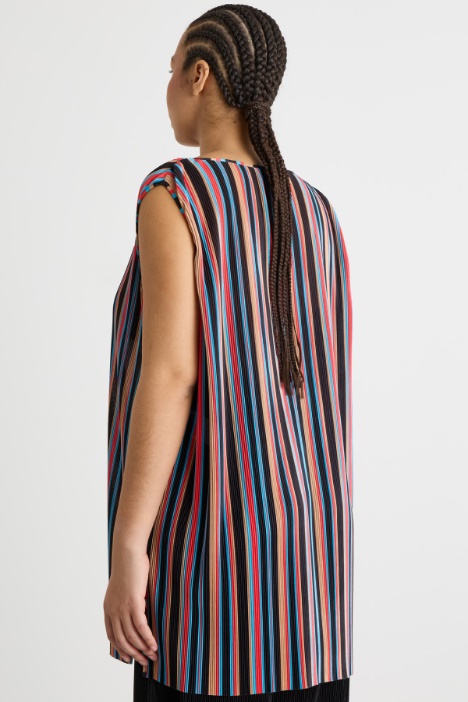 Top in jersey plissé