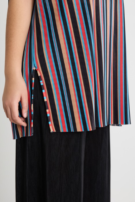 Top in jersey plissé