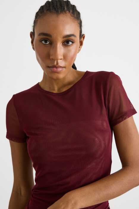 T-shirt in tulle stretch