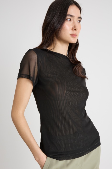T-shirt in tulle stretch