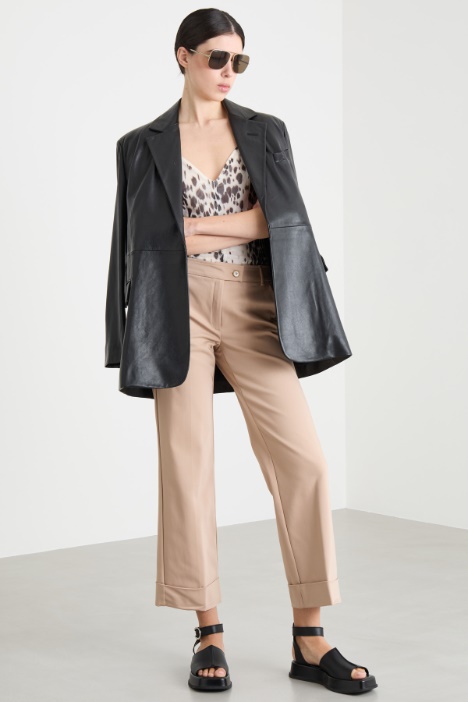 Geometric-Neck Printed Tulle Top Intrend