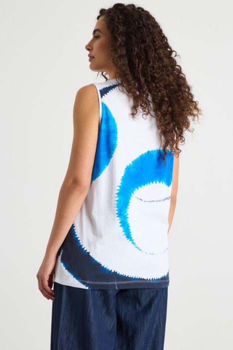 Canotta in jersey tie-dye