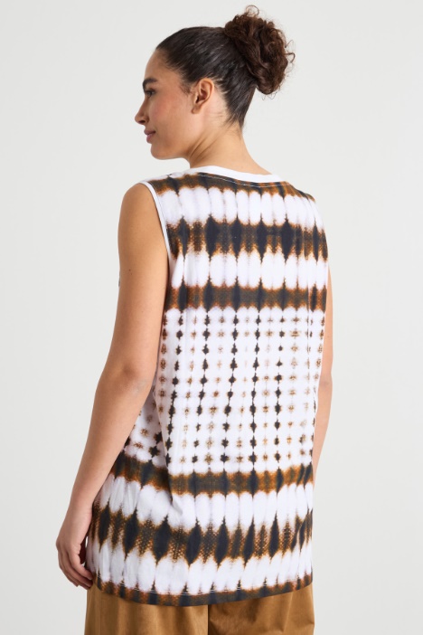 Canotta in jersey tie-dye