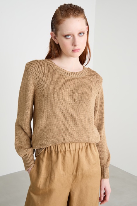 Straight-fit jumper with ribbed trims Intrend