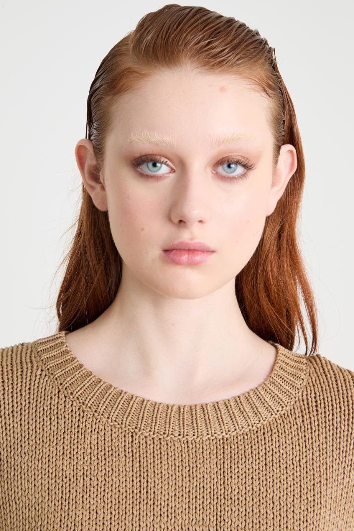 Straight-fit jumper with ribbed trims Intrend - 3