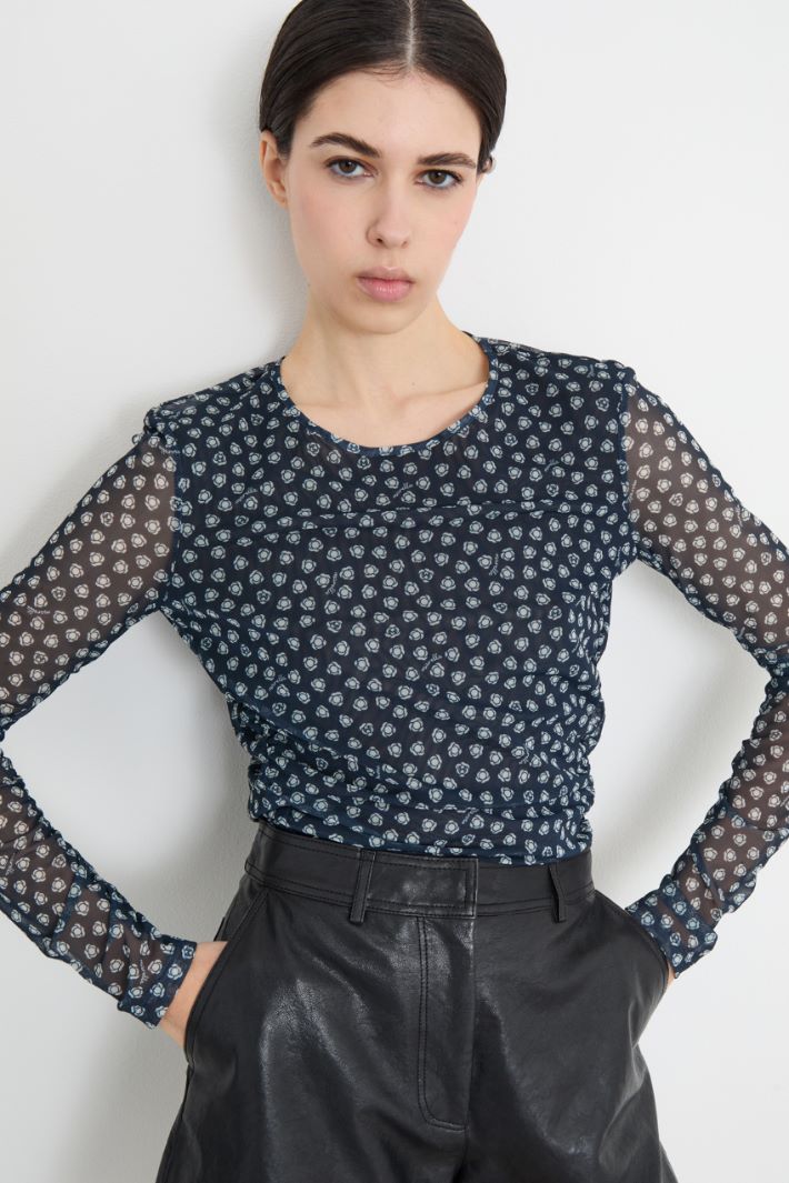 Printed Tulle Top Intrend - 3