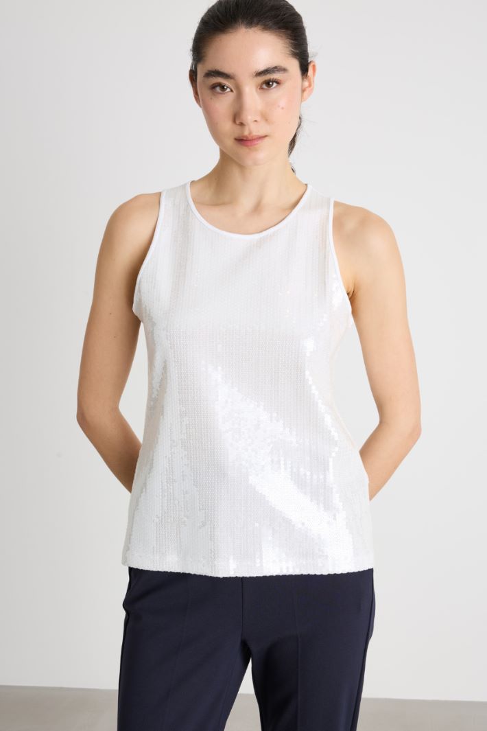 Fitted sequinned vest top Intrend - 2