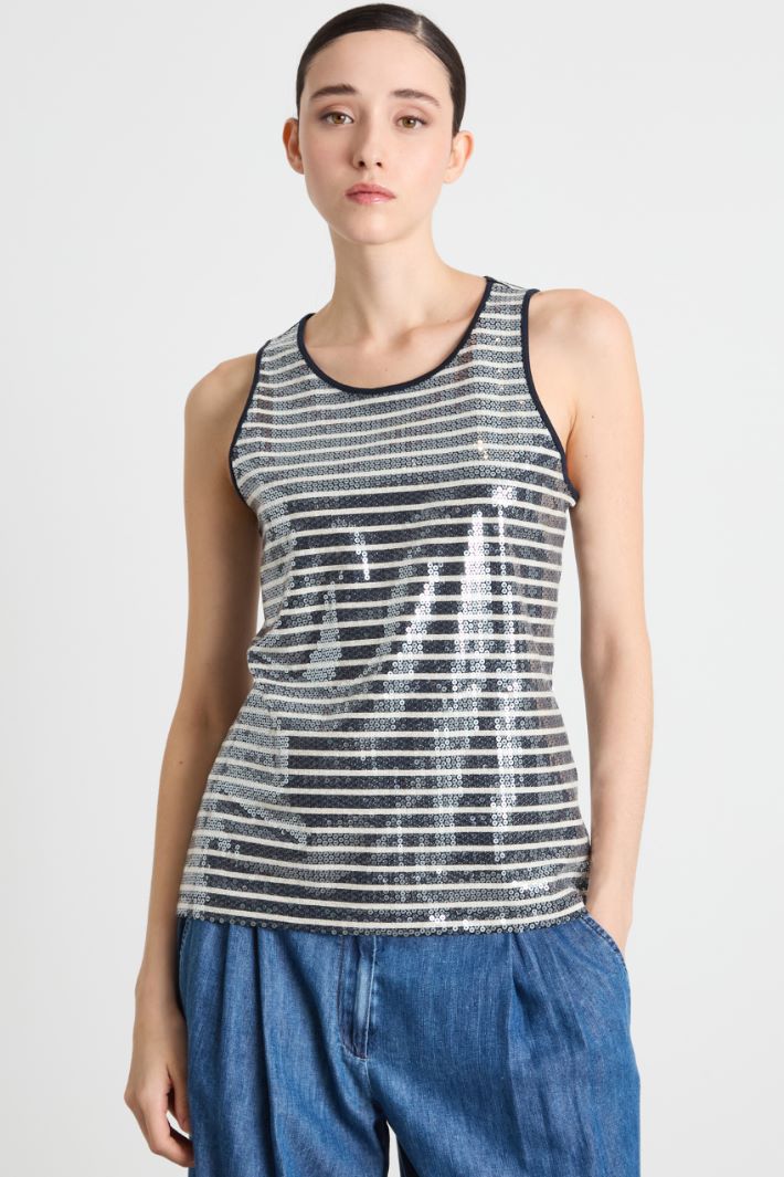 Fitted sequinned vest top Intrend - 2