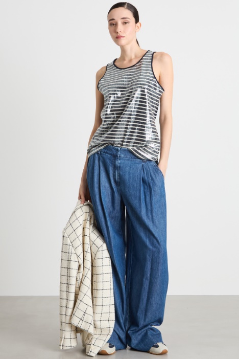 Fitted sequinned vest top Intrend