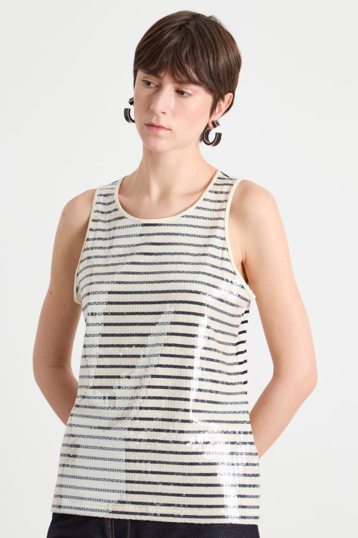 Fitted sequinned vest top Intrend - 2