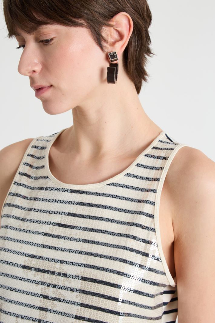 Fitted sequinned vest top Intrend - 3