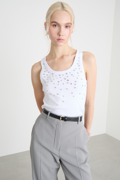 Crystal-embroidered top Intrend