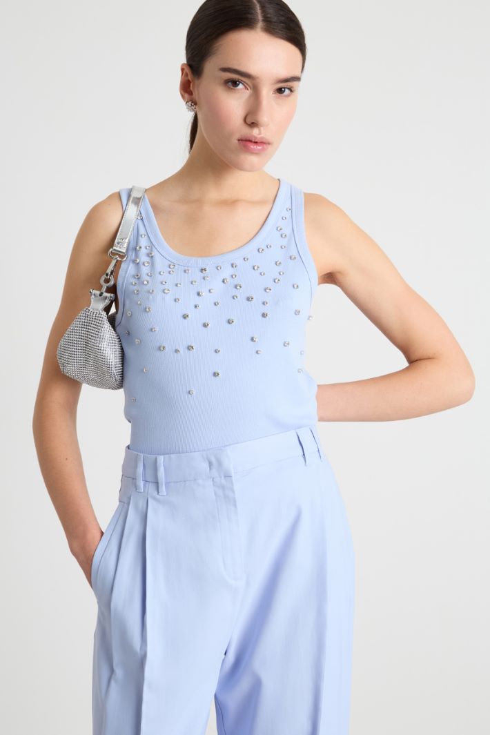 Crystal-embroidered top Intrend - 2