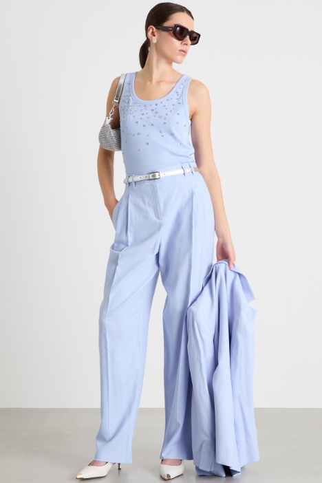 Crystal-embroidered top Intrend