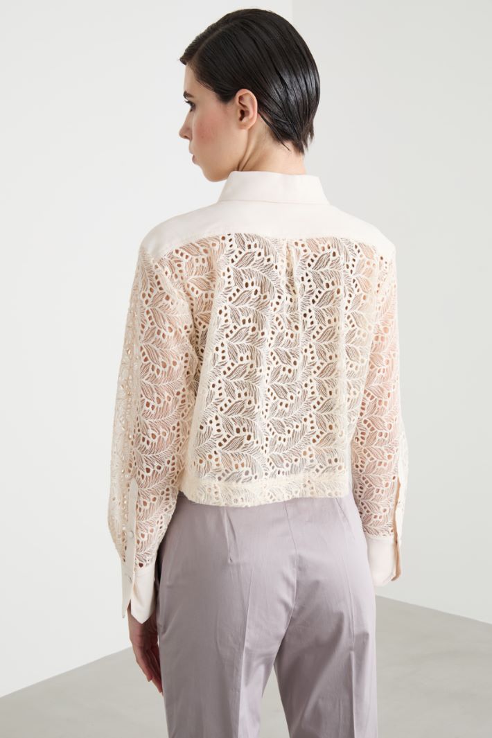 Camicia crop in tulle ricamato Intrend - 4