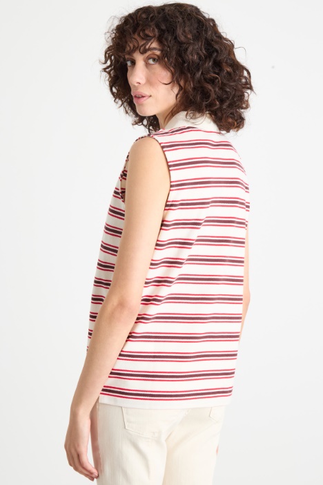 Polo smanicata a righe