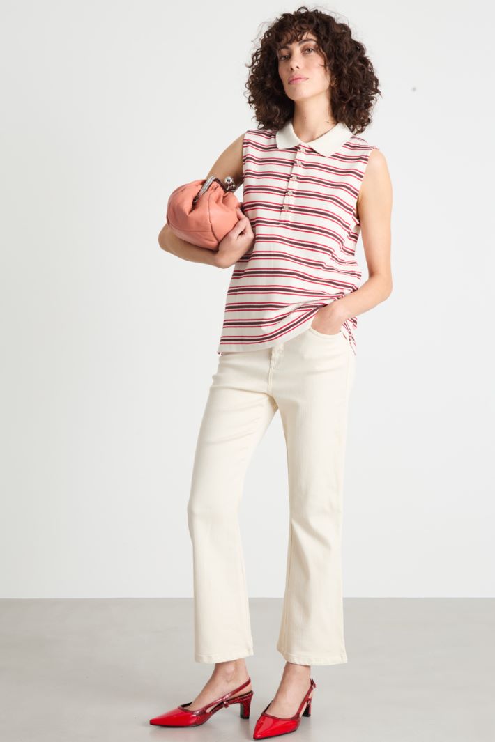 Polo smanicata a righe Intrend