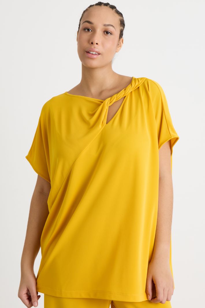 Jersey T-shirt with twist detail Intrend - 2