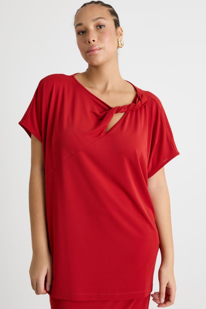 Jersey T-shirt with twist detail Intrend - 2