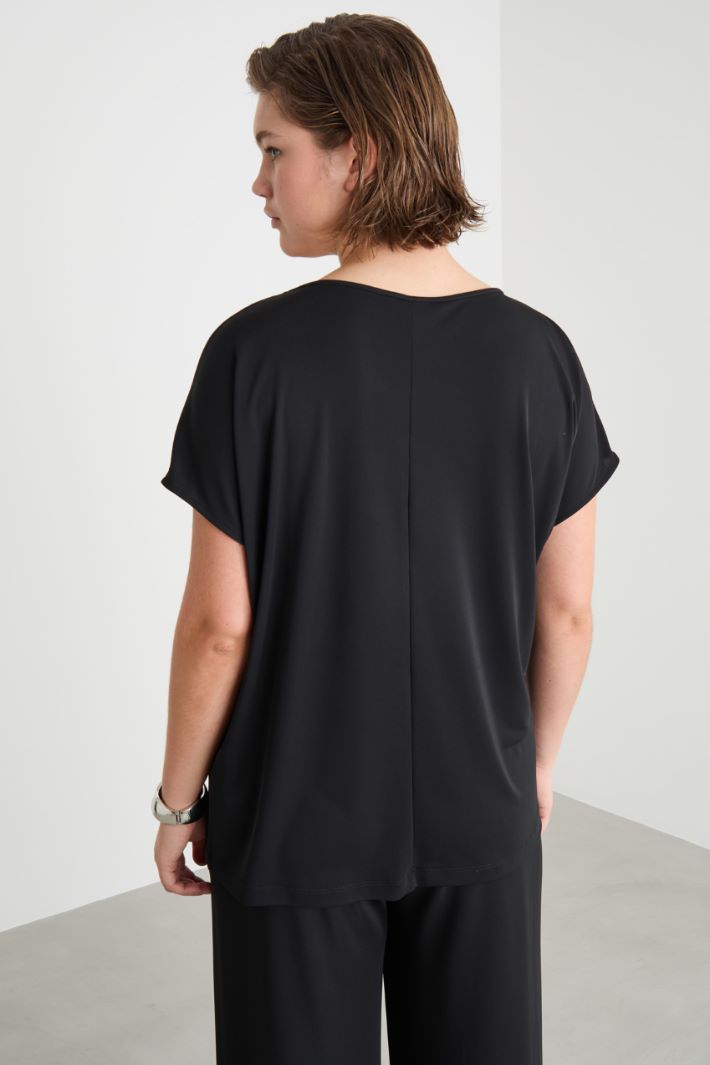 Jersey T-shirt with twist detail Intrend - 4