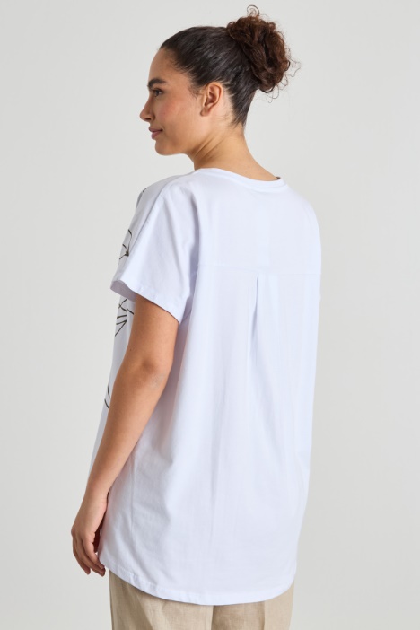 T-shirt ampia in jersey con stampa