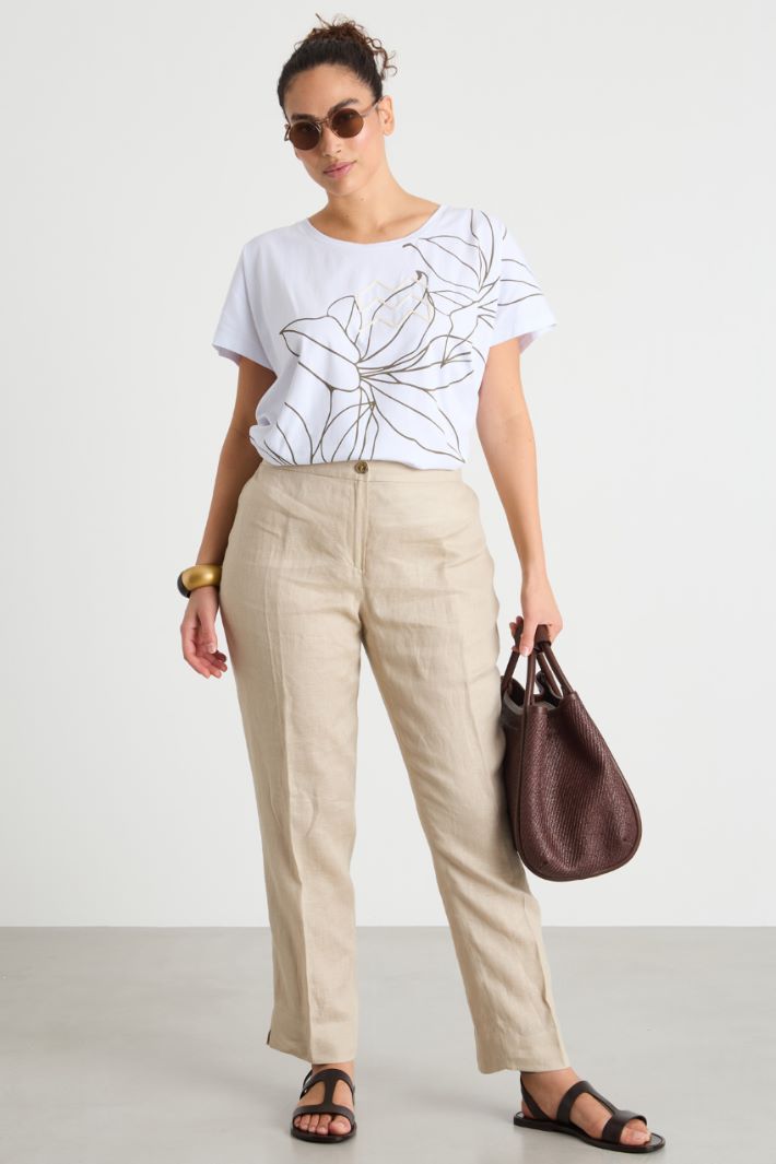 Loose-fit printed jersey T-shirt Intrend