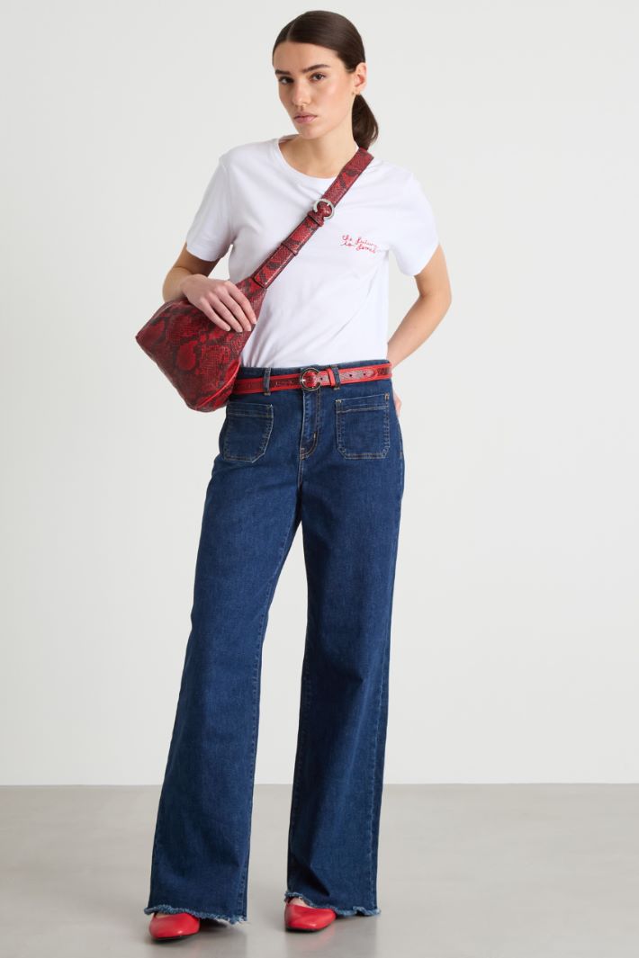 Embroidered Jersey T-shirt Intrend