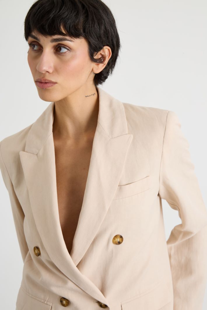 Double-breasted twill blazer Intrend - 3