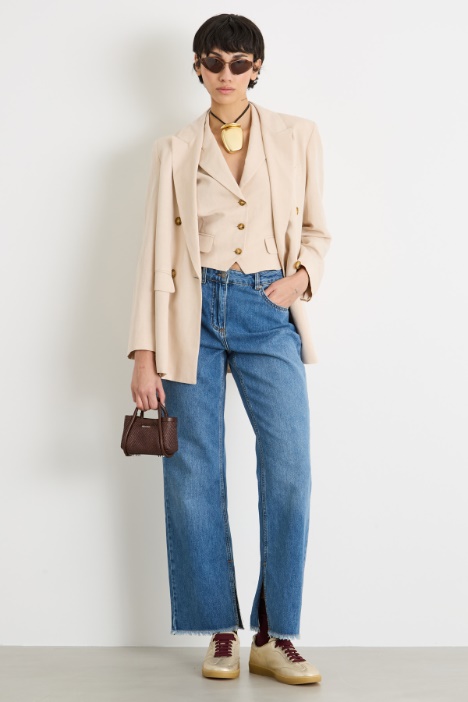 Double-breasted twill blazer Intrend