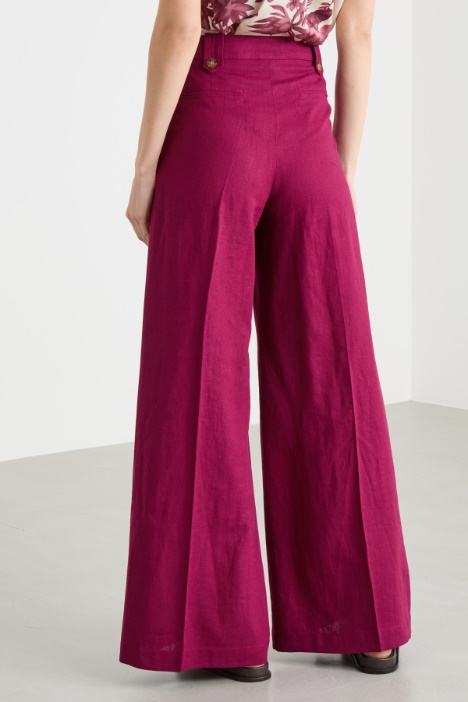 Pantalone palazzo con alamari