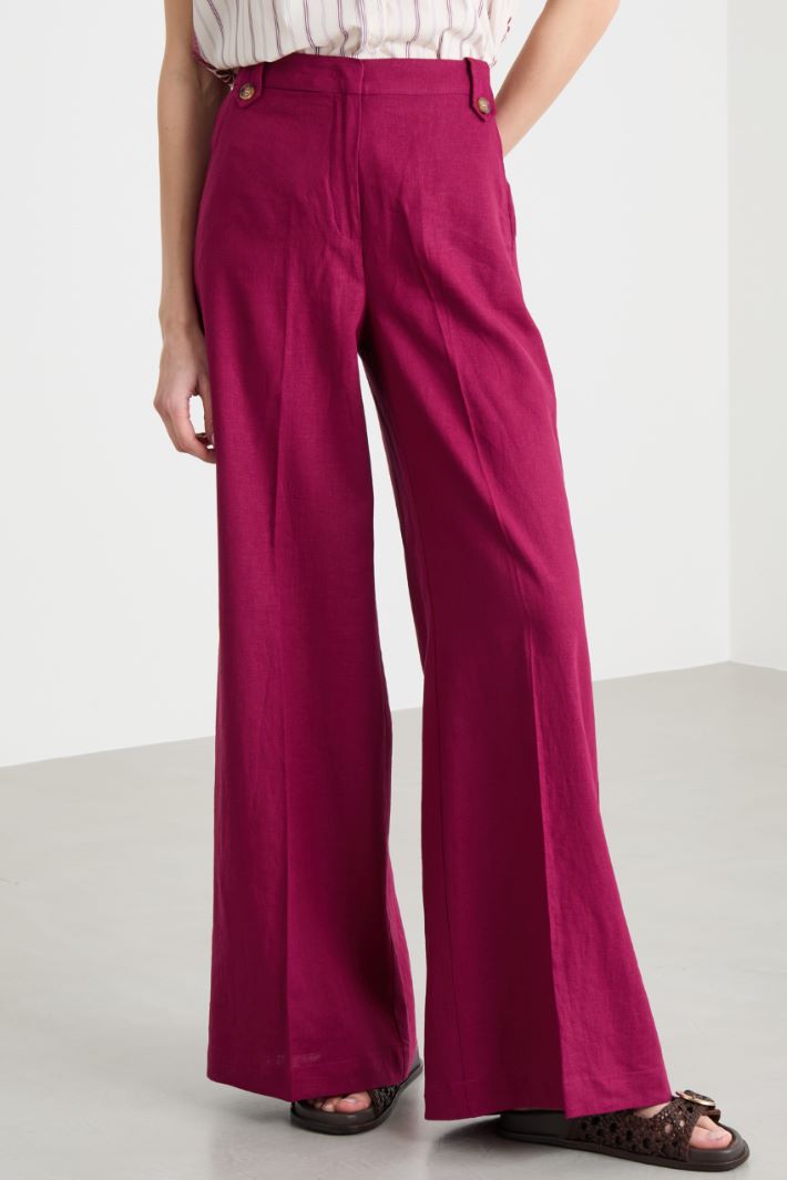 Pantalón palazzo con alamares Intrend - 2