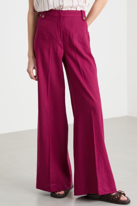 Pantalone palazzo con alamari