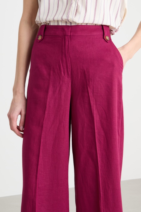 Pantalone palazzo con alamari