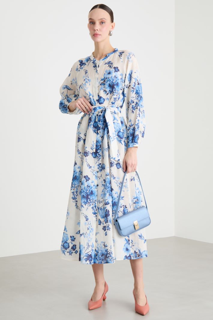 Floral Print Shirt Dress Intrend